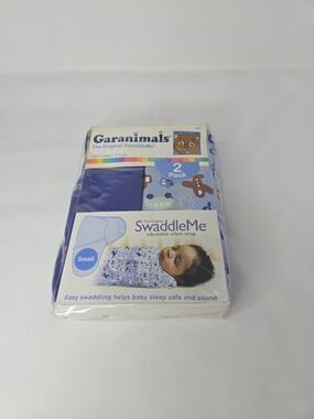 Garanimals SwaddleMe 2-Pack Infant Wraps - Blue Prints Size Small